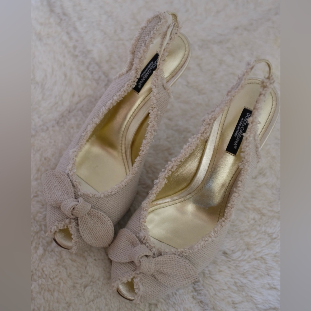 Dolce & Gabbana Slingback Peeptoe Heels